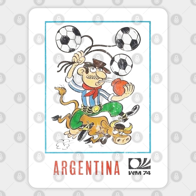 Argentina / 70s Vintage-Style Soccer Fan Design Magnet by DankFutura